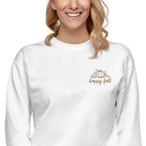 Women's Gold Embroidered Fall Fleece Crewneck Sweatshirt Nine Twenty Eight